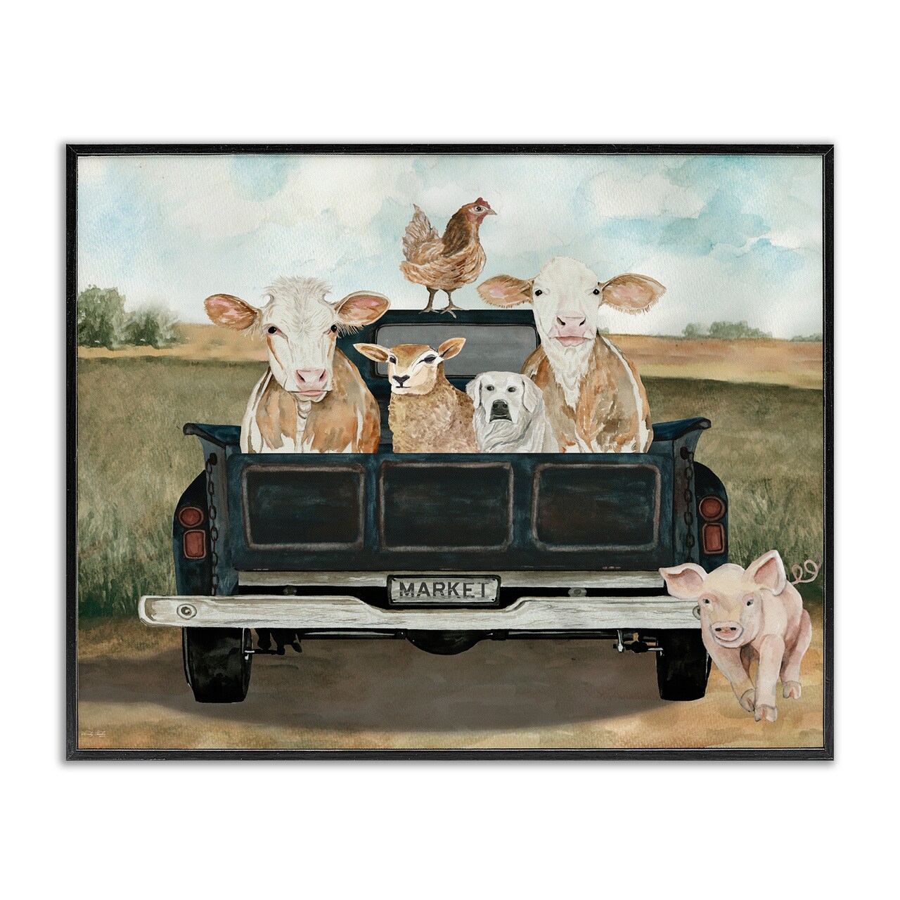 Stupell Industries Ready For A Farm Ride Framed Giclee, design by Cindy Jacobs